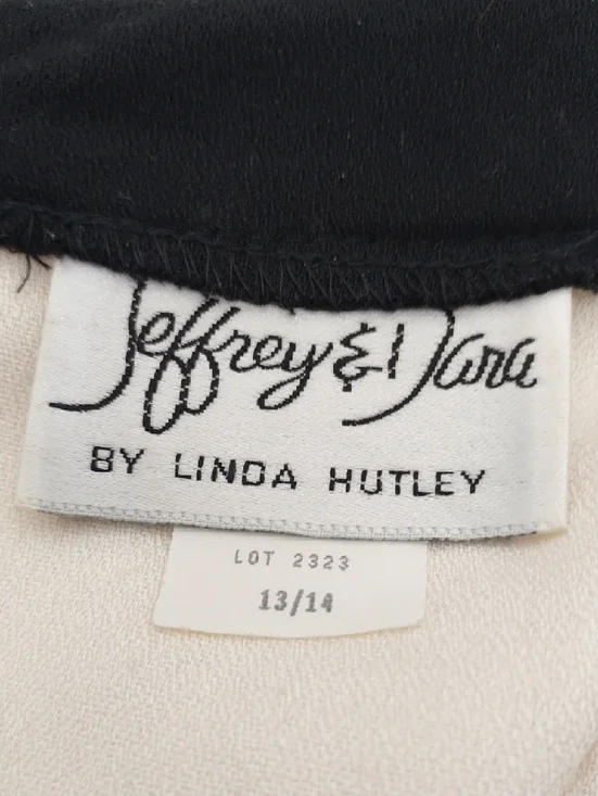 Jeffrey Dara Linda Hutley Vtg 70s/80s Two-Tone Maxi Dress Coin Belt 13/14 - Picture 6 of 15